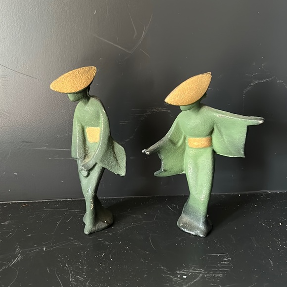 Cast Iron Geisha Girls MCM Figures - Picture 1 of 9